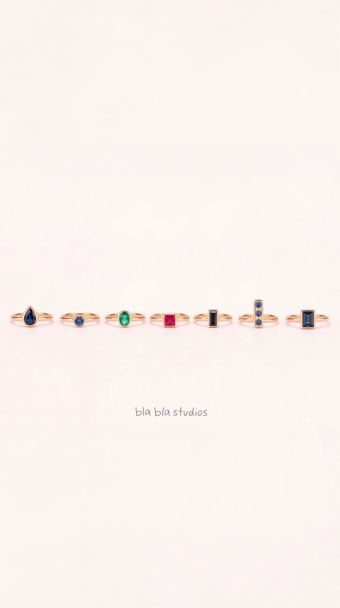 Bla Bla 021 - birthstone ring set